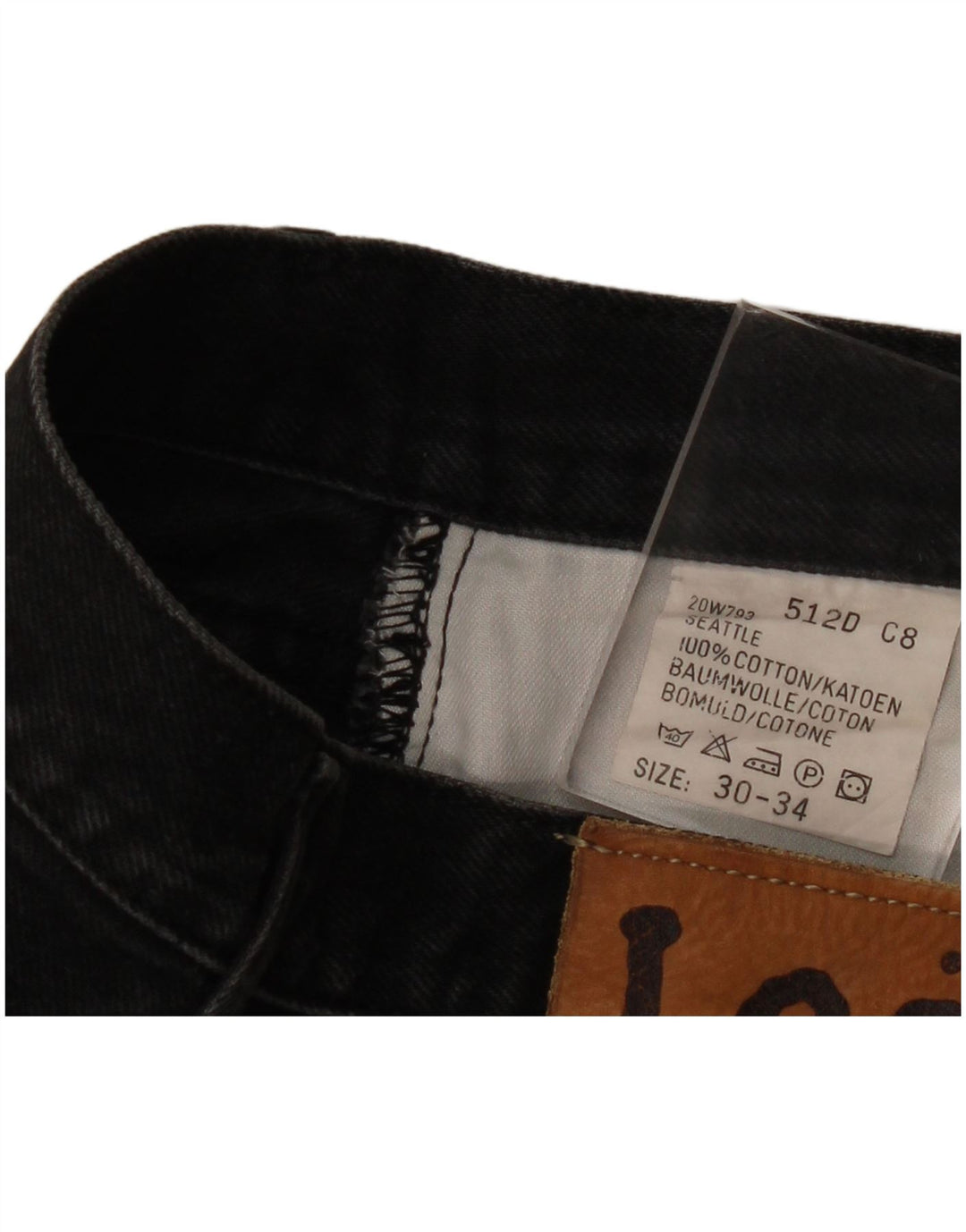 Lee Mens Seattle Straight Jeans W30 L34 Sort Bomuld