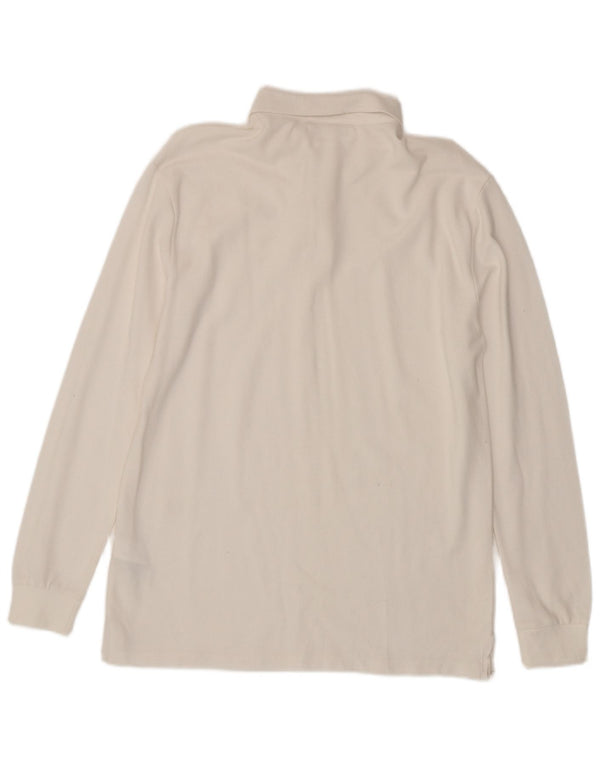 Zara Boys Langærmet Polo Shirt 13-14 År Hvid Bomuld