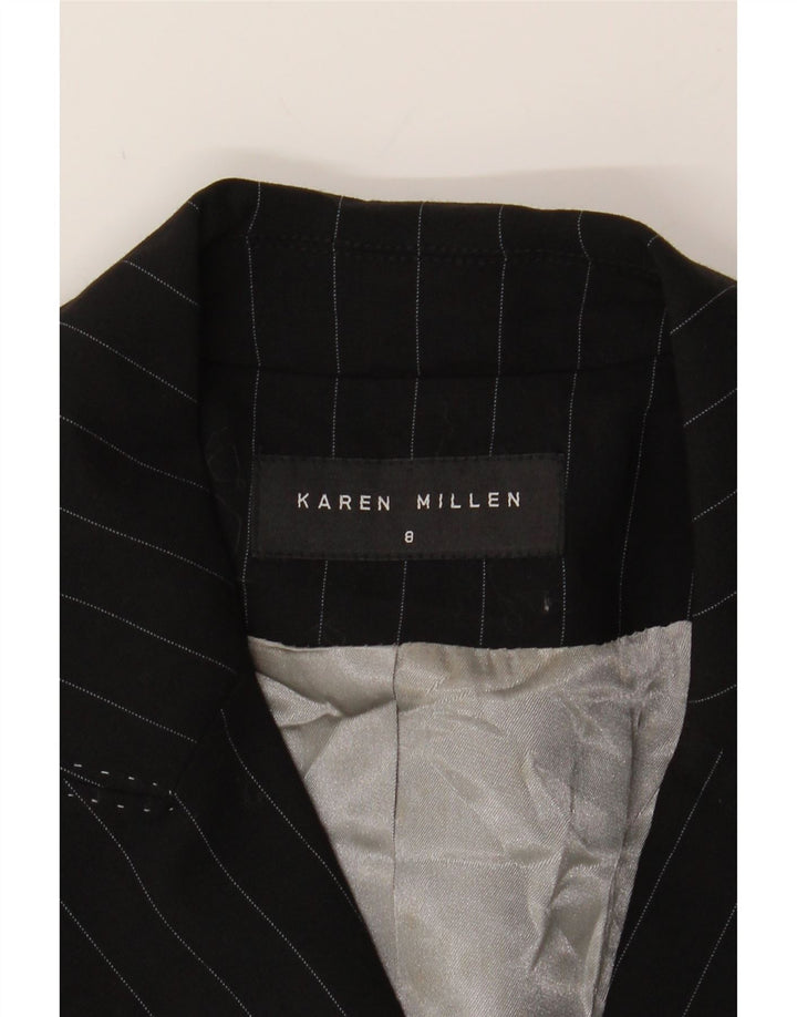 KAREN MILLEN Womens Blazer Jacket UK 8 Small Black Pinstripe Vintage Karen Millen and Second-Hand Karen Millen from Messina Hembry 