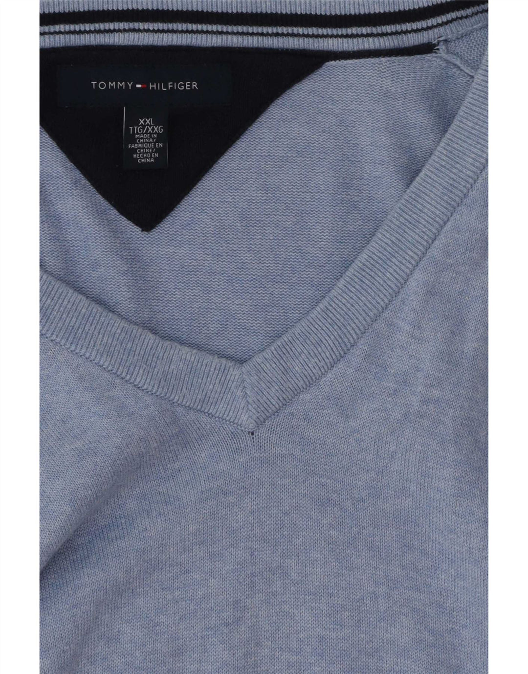 Tommy Hilfiger Herre V-hals sweater 2XL Blå