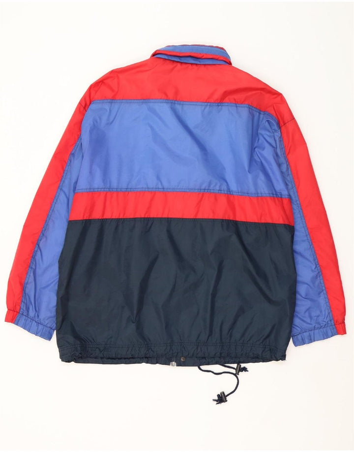 MARCEL CLAIR Mens Loose Fit Rain Jacket UK 38 Medium Navy Blue Colourblock Vintage Marcel Clair and Second-Hand Marcel Clair from Messina Hembry 