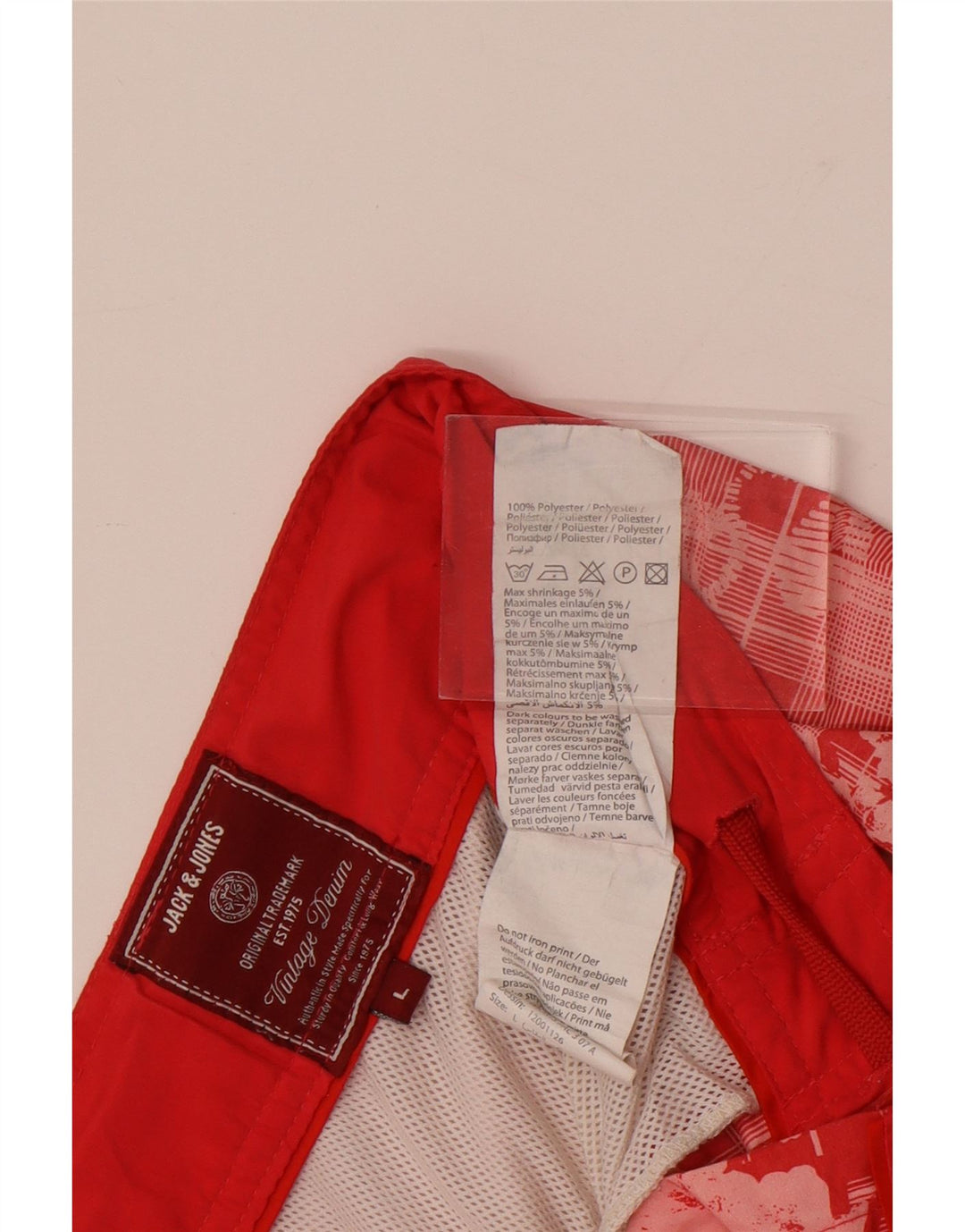 Jack & Jones badeshorts til mænd, store røde blomsterpolyester