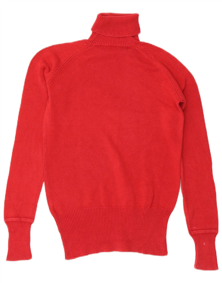 Zara Dame Rullehals Sweater UK 14 Medium Rød Bomuld