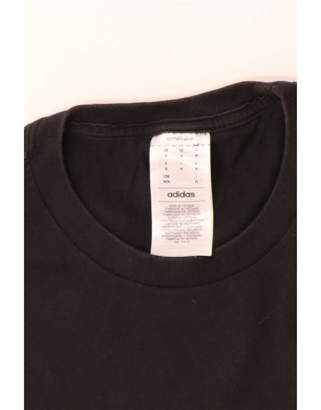Adidas Herre T-Shirt Top Medium Sort Bomuld