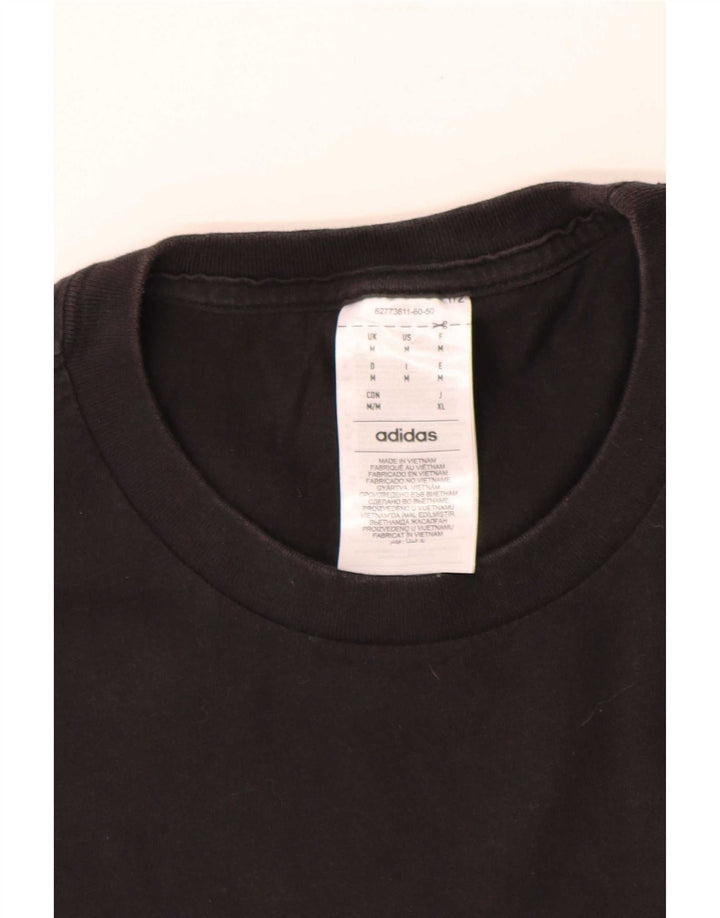 Adidas Herre T-Shirt Top Medium Sort Bomuld
