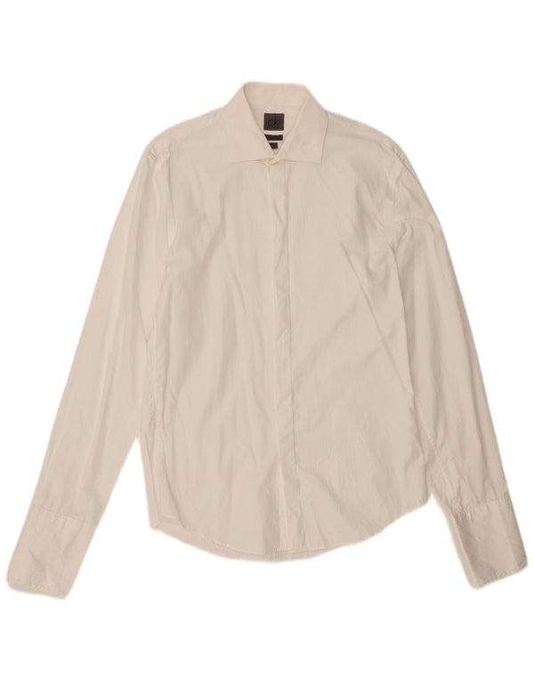 Calvin Klein Herre Slim Fit Formel Skjorte Størrelse 38 15 Medium Hvid Nålestribe