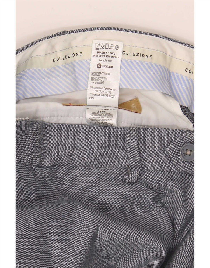 Marks & Spencer Straight Suit Bukser til mænd W38 L29 Blå polyester