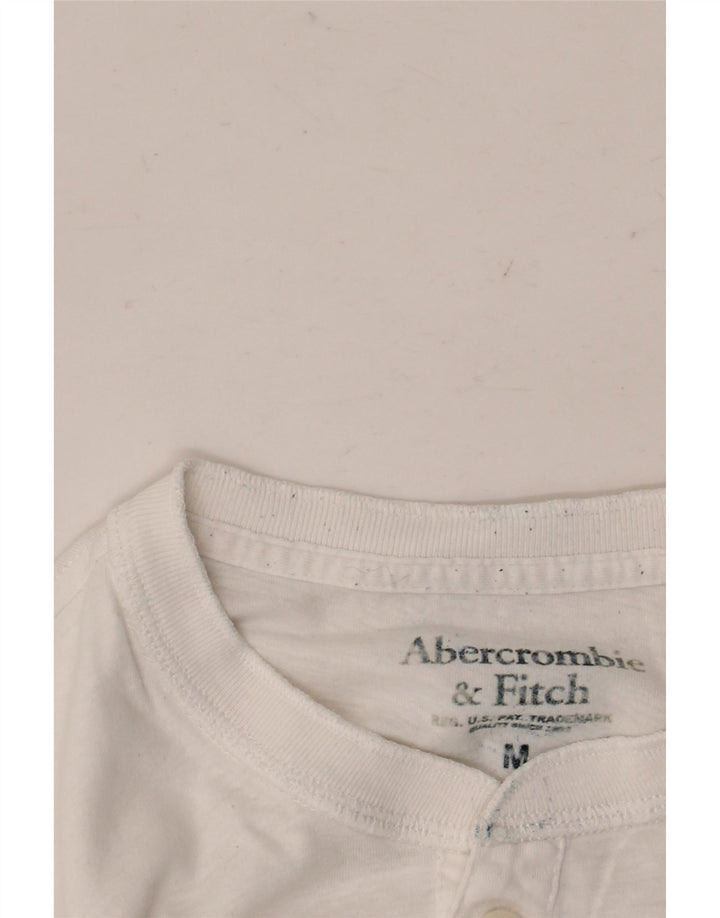 ABERCROMBIE & FITCH Herre T-shirt Top Medium Hvid Bomuld