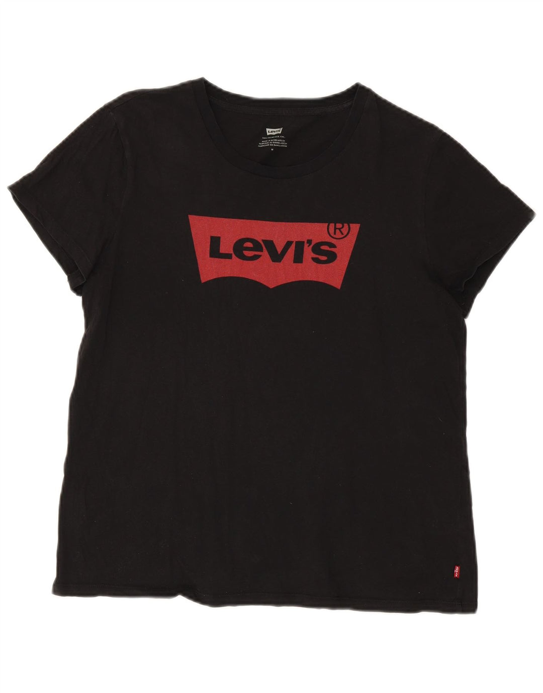 Levi's Dame Oversized grafisk T-shirt Top UK 14 Medium Sort Bomuld