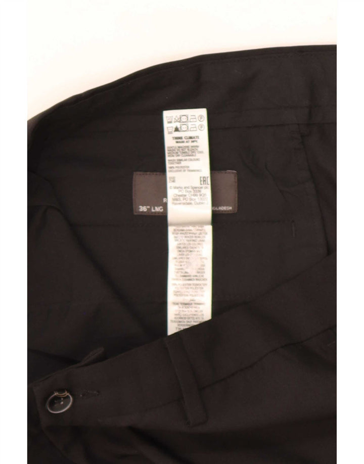 Marks & Spencer Herre Regular Fit Chinobukser W36 L33 Sort polyester