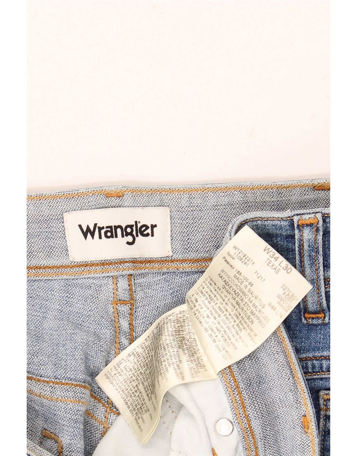 Wrangler Herre Texas Straight Jeans W34 L30 Blå Bomuld