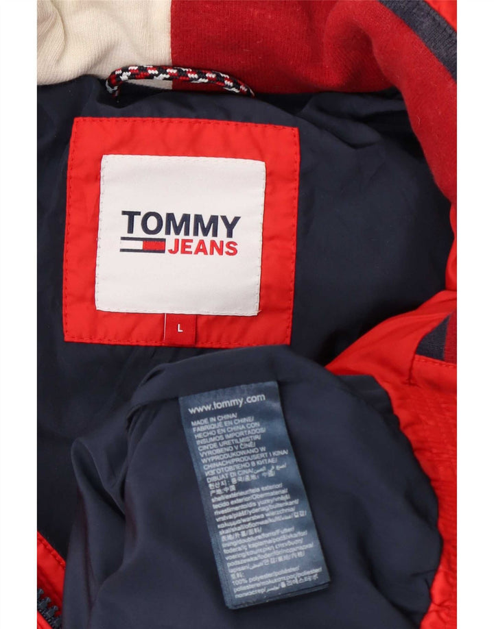 Tommy Hilfiger Herre polstret jakke UK 40 Large Rød Polyester