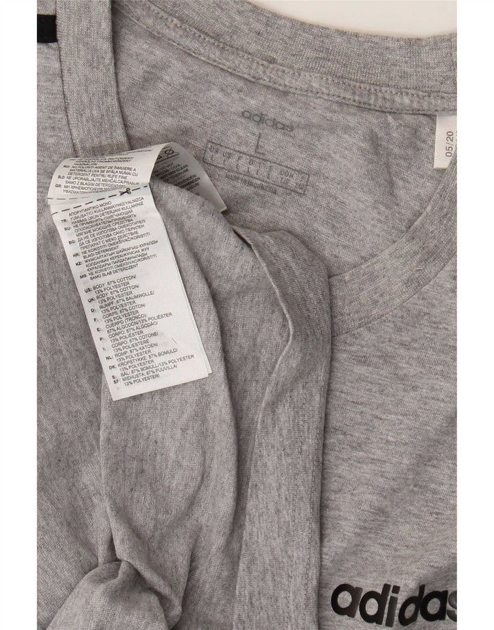 Adidas Herre T-Shirt Top Stor Grå Flecked Bomuld
