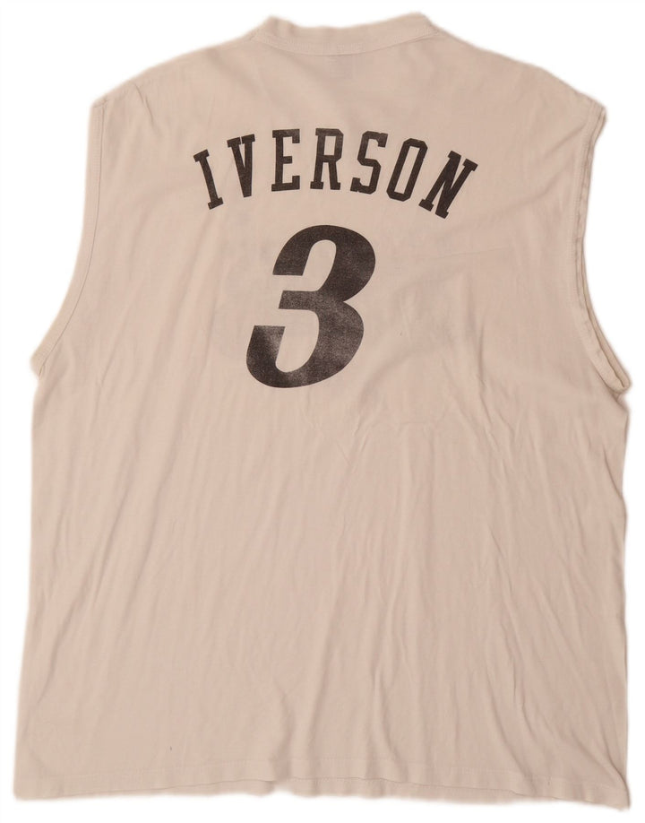 CHAMPION Herre Allen Iverson Philadelphia Grafisk Vest Top 2XL Off White