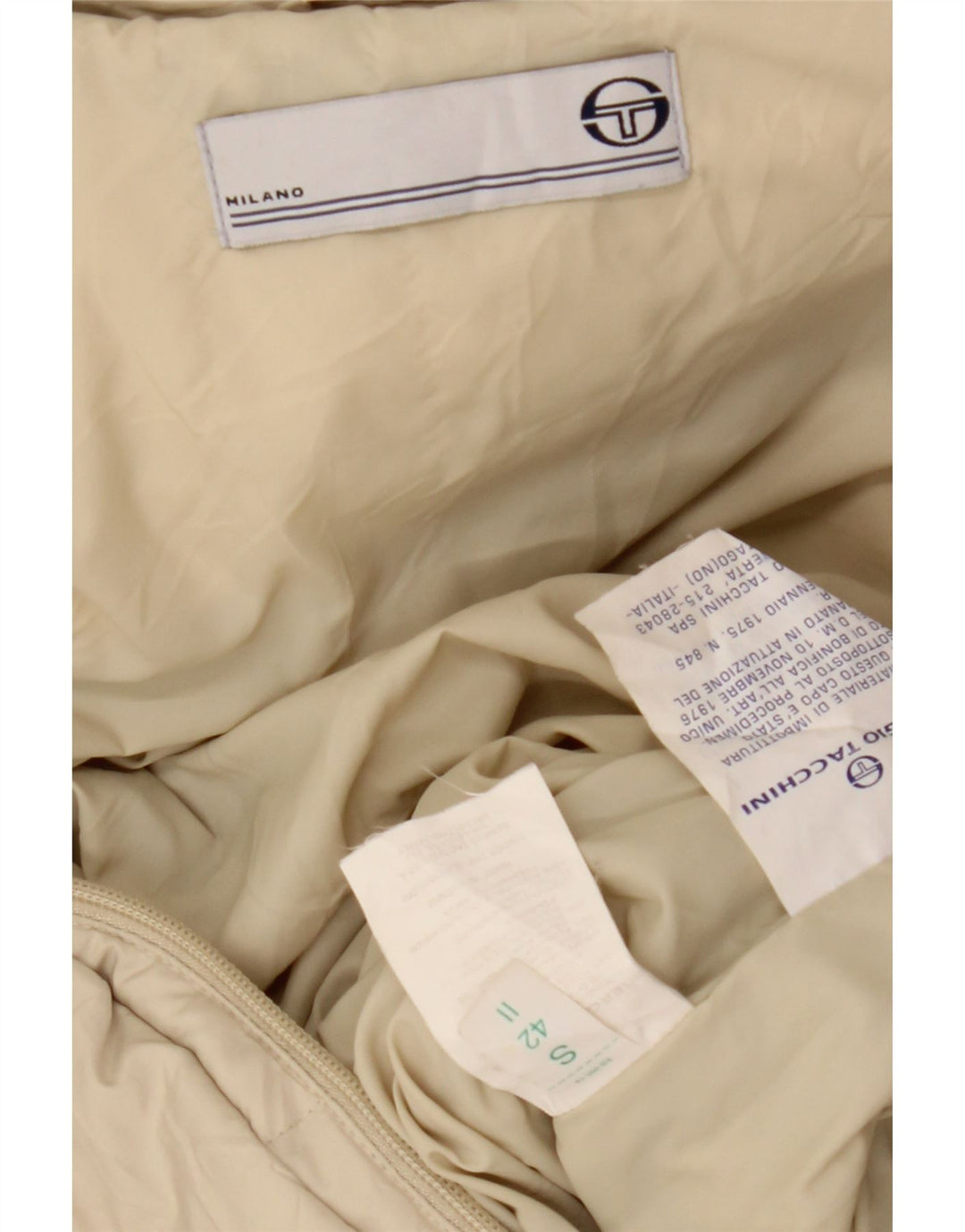 SERGIO TACCHINI Polstret hættejakke til kvinder IT 42 Medium Beige Polyester