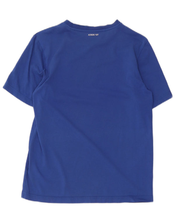 Adidas Herre Tennis Grafisk T-Shirt Top Lille Blå Bomuld