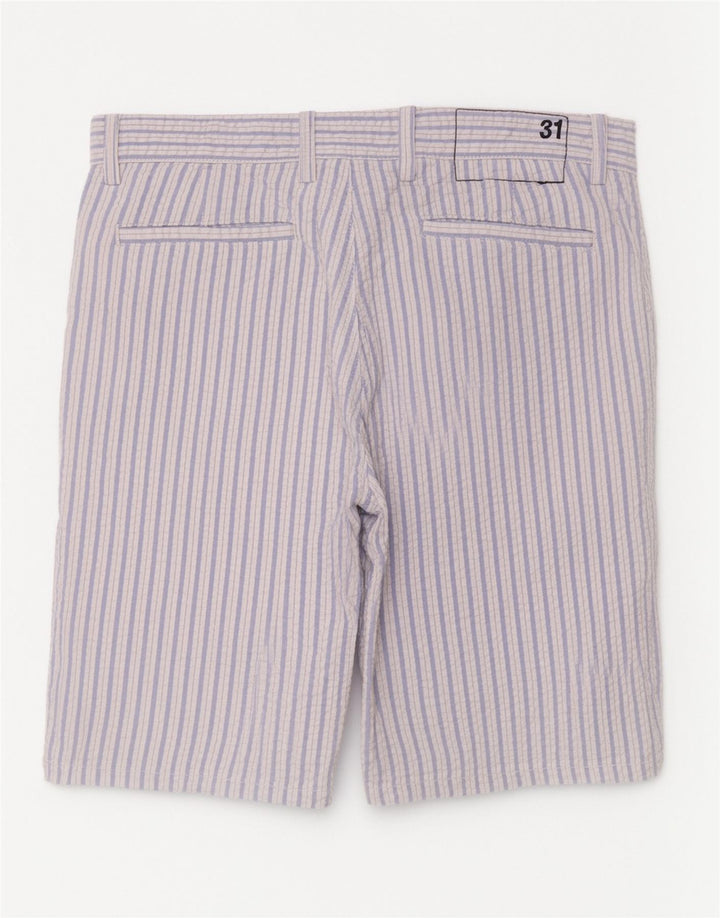 Sun68 Herre Chino Shorts W31 Mellem blå stribet bomuld