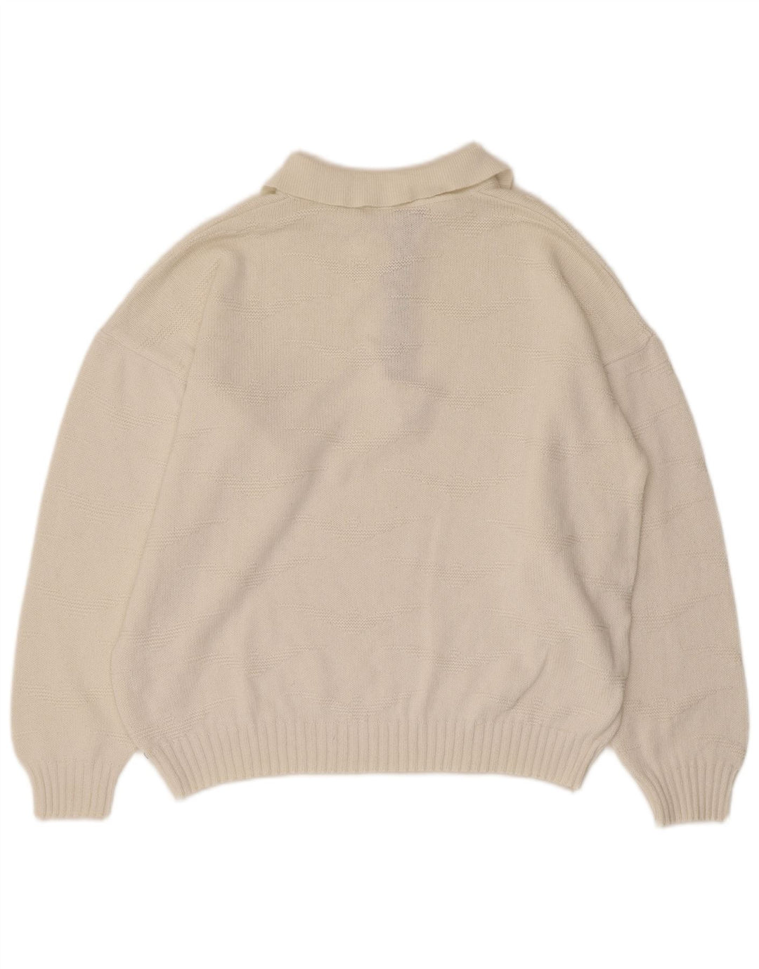 Vintage herre polo hals sweater medium hvid