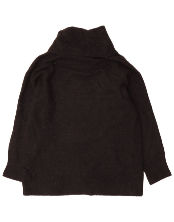 Massimo Dutti Dame Oversized Roll Neck Jumper Sweater UK 10 Small Black