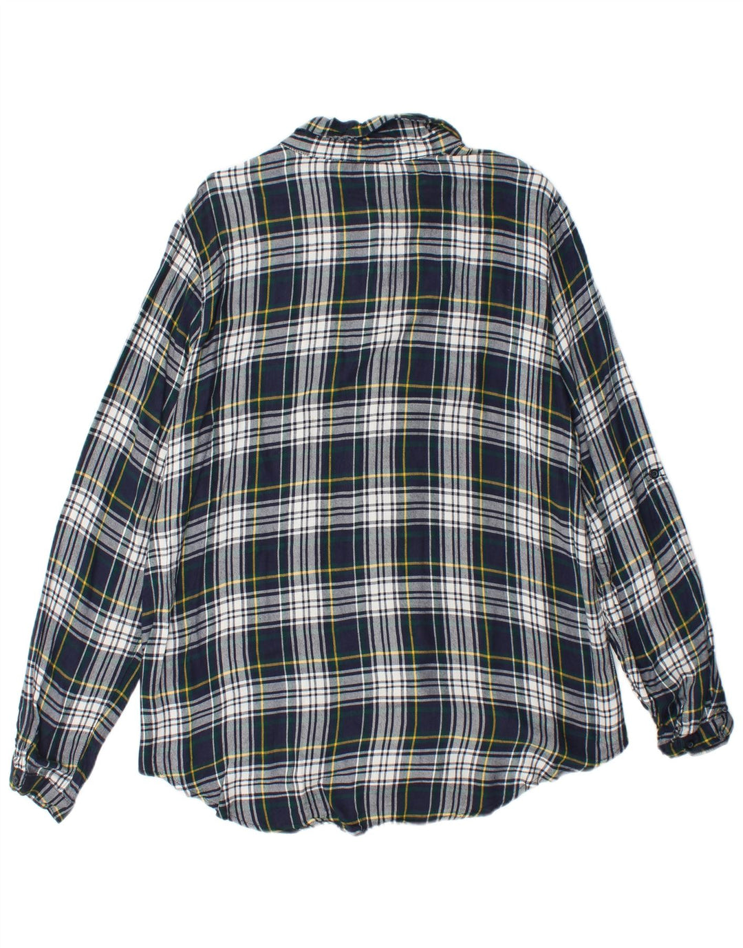 EDDIE BAUER Flannelskjorte til kvinder UK 18 XL Marineblå ternet viskose