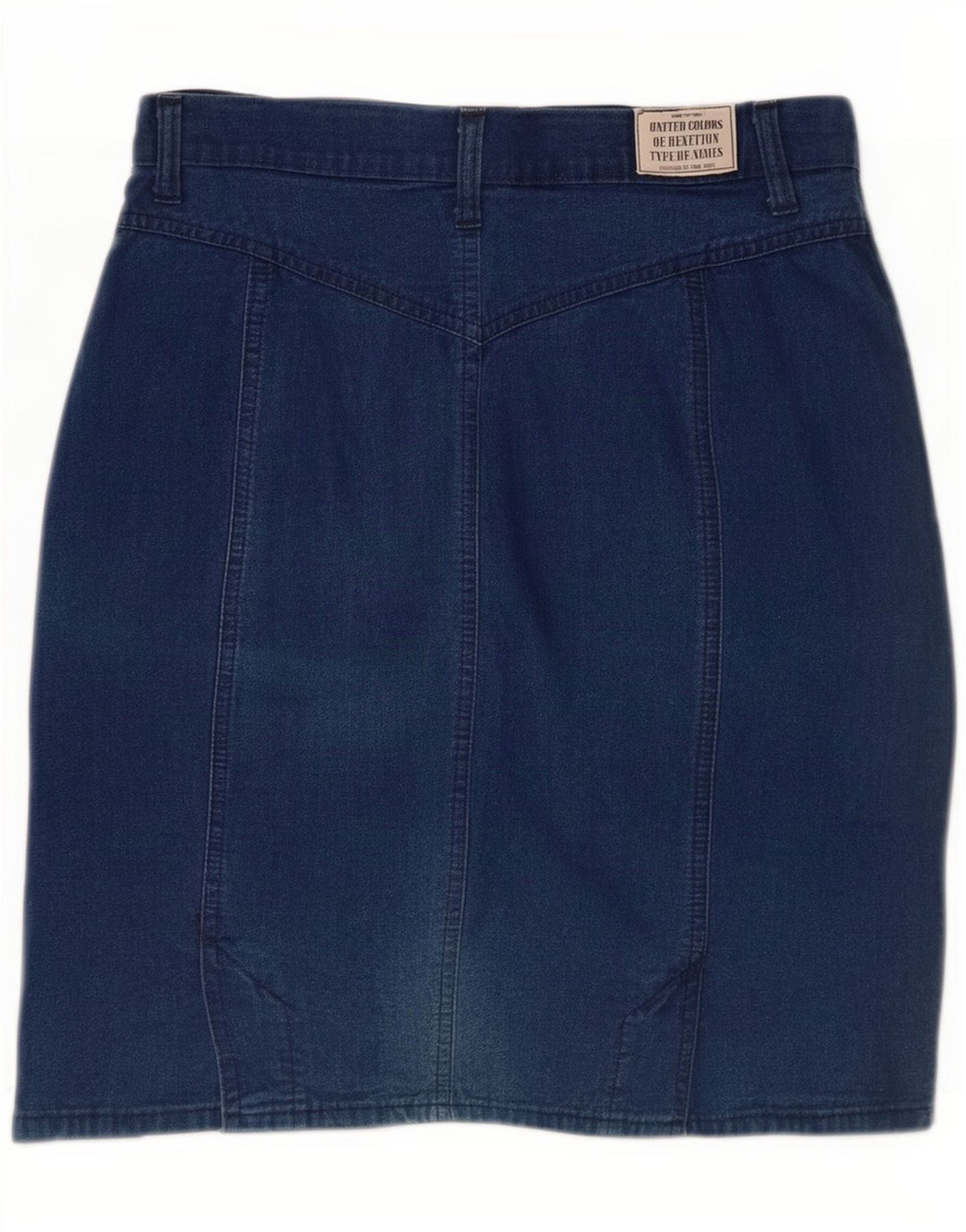 Benetton Dame Denim Nederdel IT 44 Medium W28 Blå Bomuld