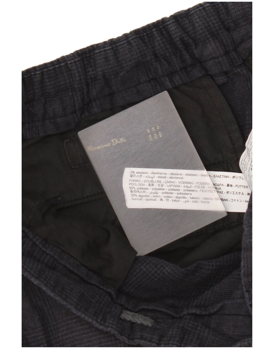 Massimo Dutti Herre Chinobukser EU 44 Large W34 L29 Navy Blue Check