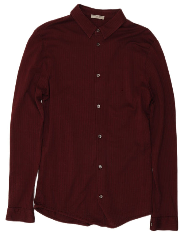 Bottega Veneta Herreskjorte IT 48 Medium Burgundy Pinstripe