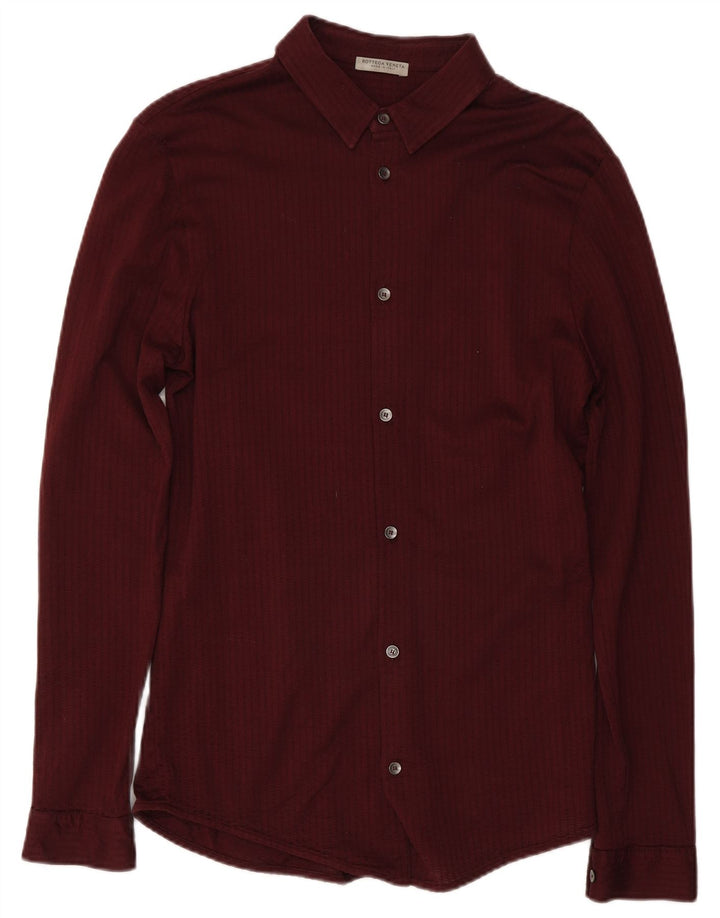 Bottega Veneta Herreskjorte IT 48 Medium Burgundy Pinstripe