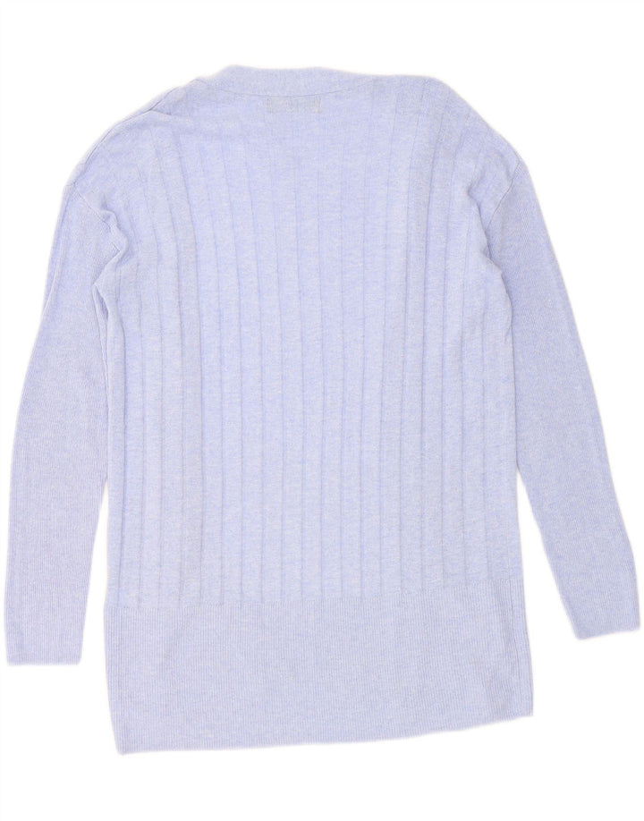 MARKS & SPENCER Womens Longline Open Cardigan Sweater UK 10 Small Purple Vintage Marks & Spencer and Second-Hand Marks & Spencer from Messina Hembry 