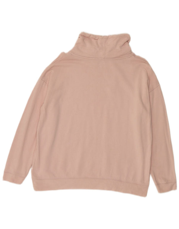 John Lewis Dame Roll Neck Sweatshirt Jumper UK 14 Large Pink Bomuld