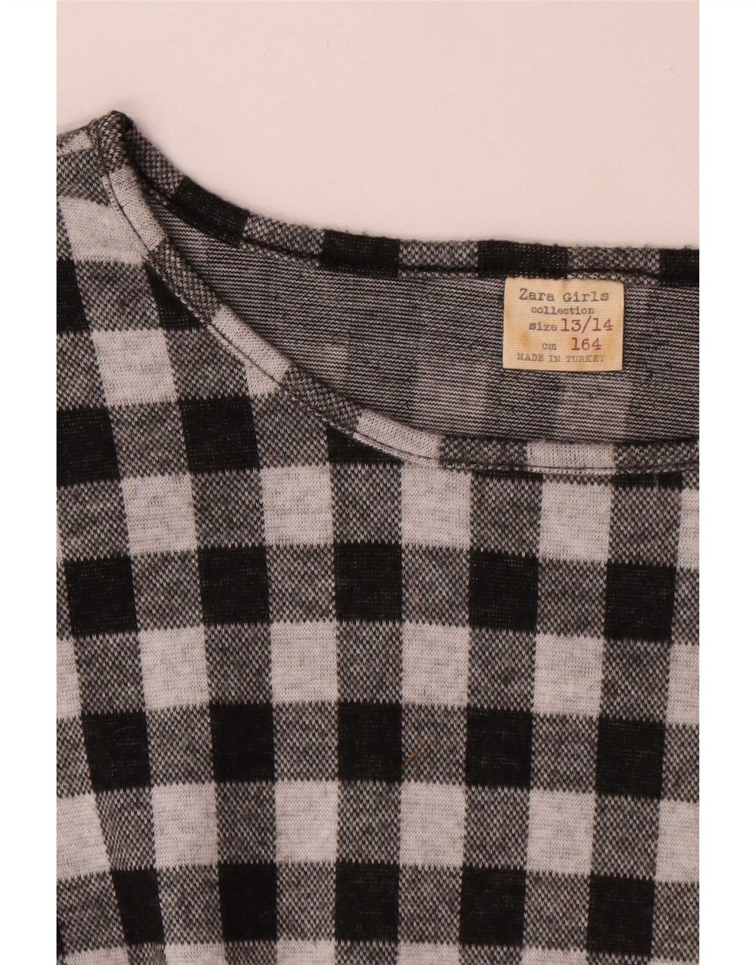 Zara Piger langærmet basiskjole 13-14 år Sort Gingham