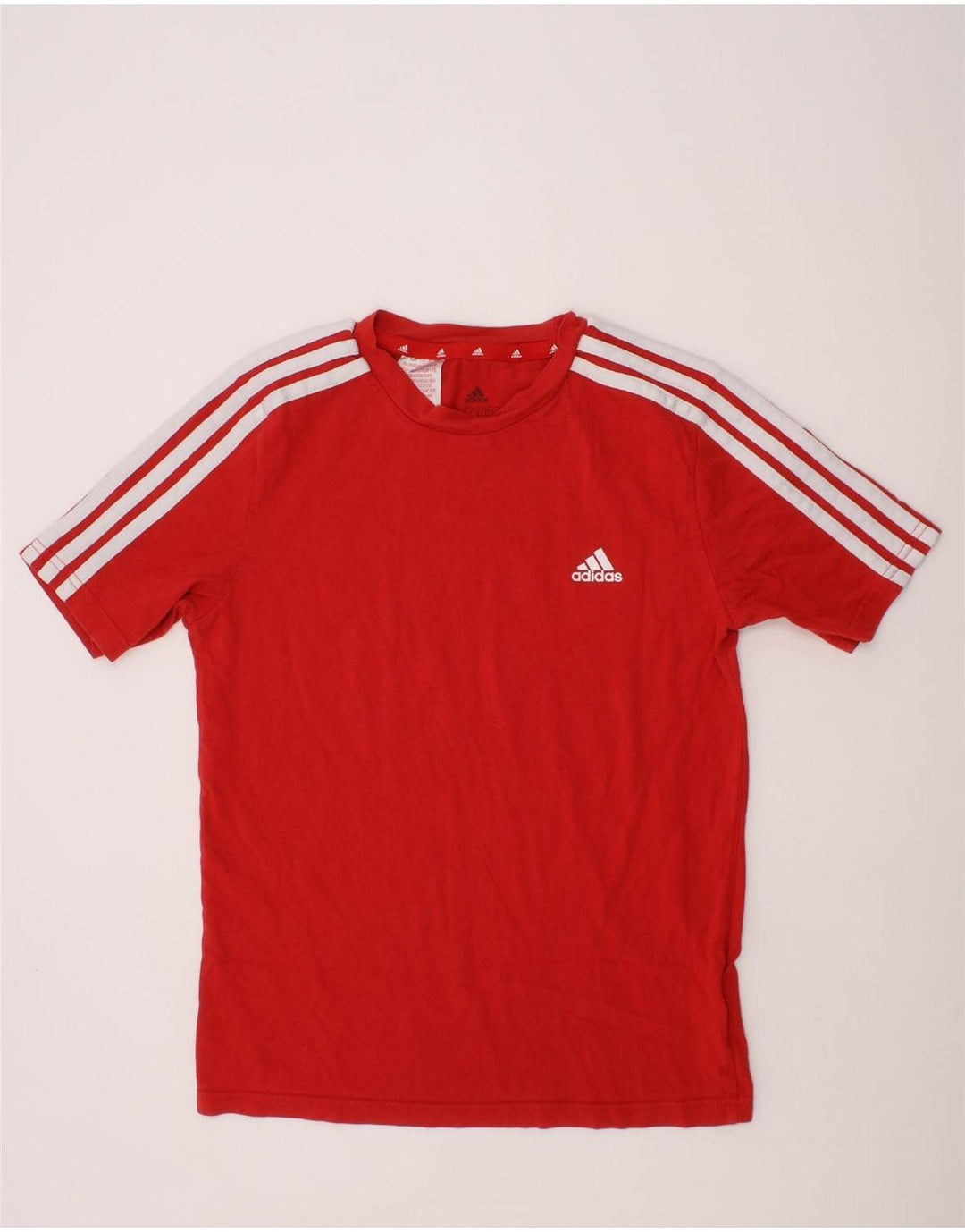 ADIDAS Boys T-Shirt Top 11-12 Years Red Cotton Vintage Adidas and Second-Hand Adidas from Messina Hembry 