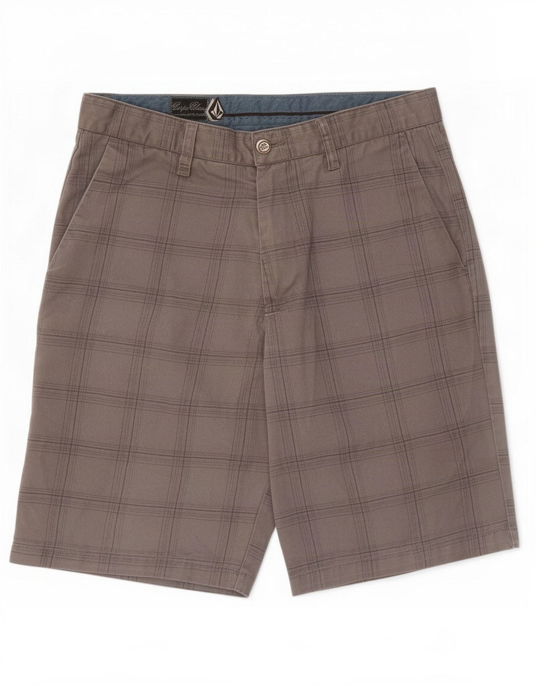 Volcom Herre Chino Shorts Medium W32 Grå ternet