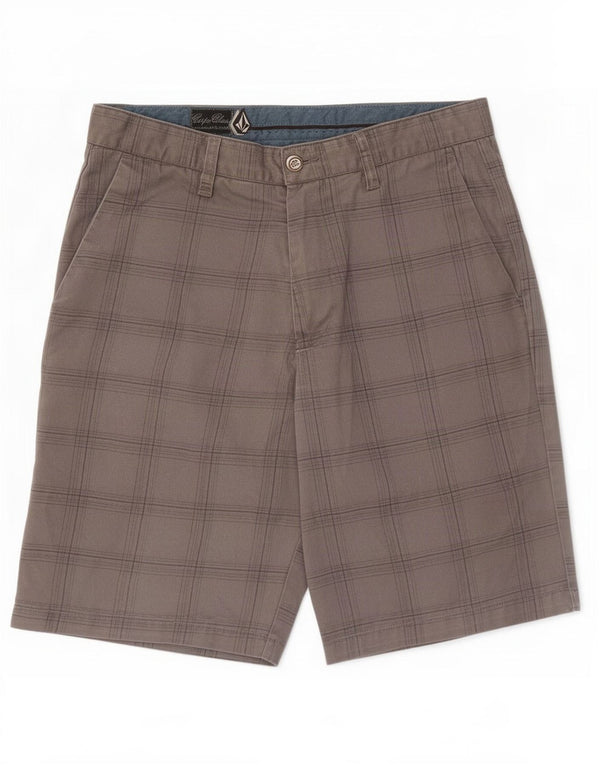 Volcom Herre Chino Shorts Medium W32 Grå ternet