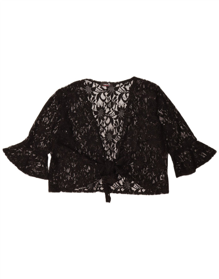 Nouvelle Womens Front Tie Se Through Top UK 20/22 2XL Black Floral