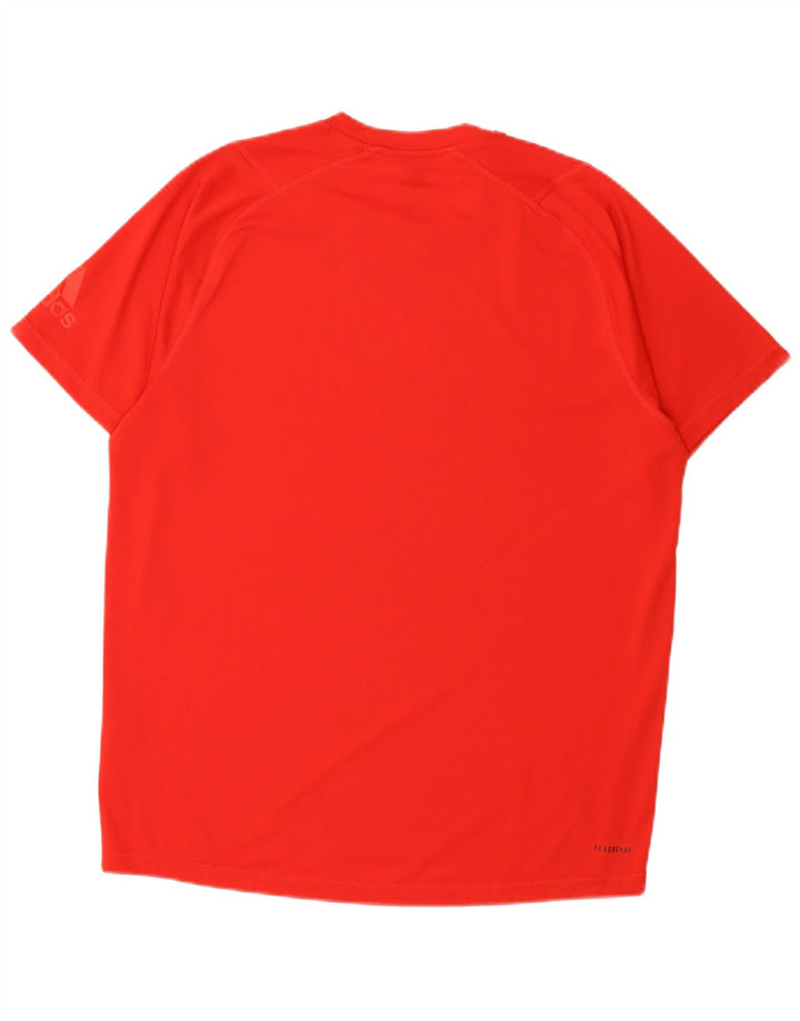 Adidas Herre Aeroready Grafisk T-Shirt Top Stor Rød Polyester