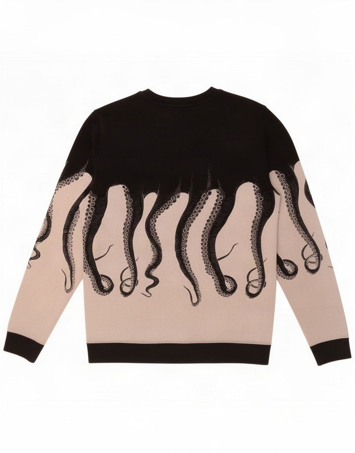 Octopus Sweatshirt til mænd Medium Sort Colourblock Bomuld