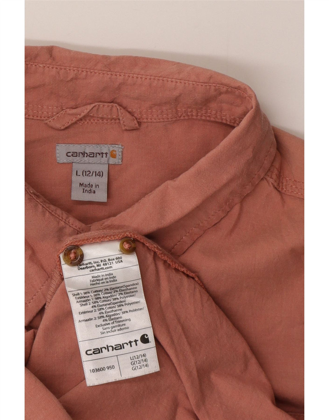 Carhartt Dameskjorte US 12/14 Large Pink Cotton