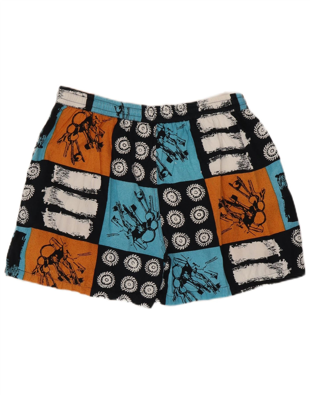 Vintage herreshorts store W36 flerfarvede patchwork
