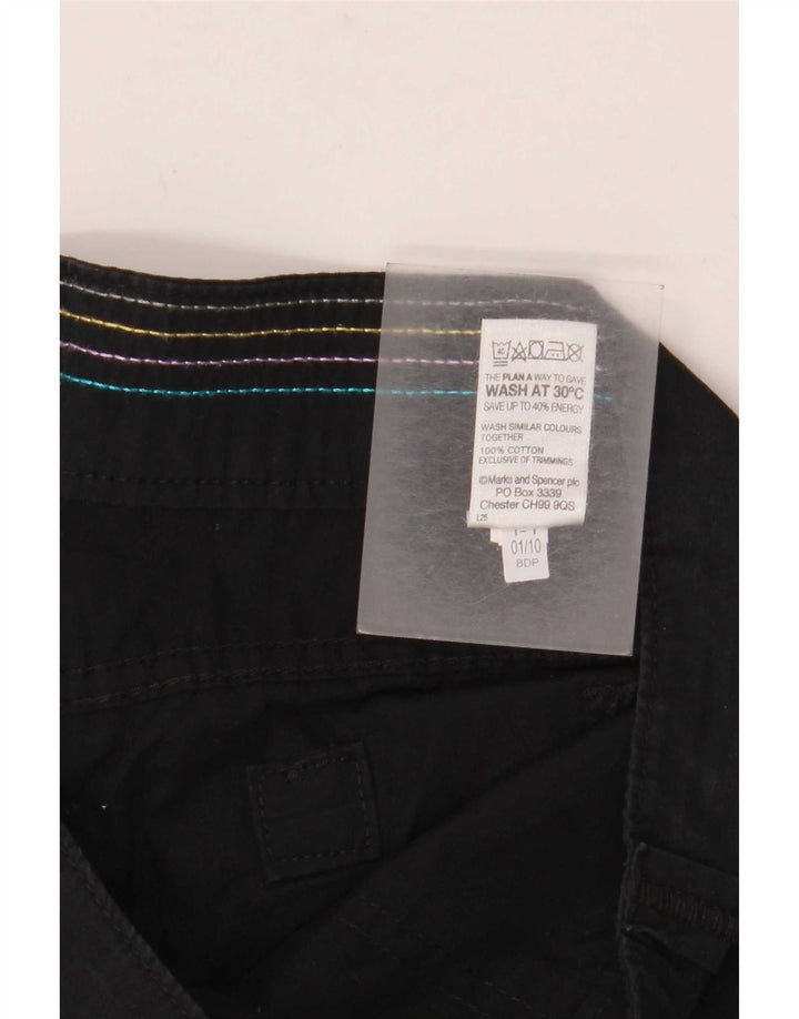 Marks & Spencer Lige Capri-bukser til kvinder UK 12 Medium W32 L20 Sort