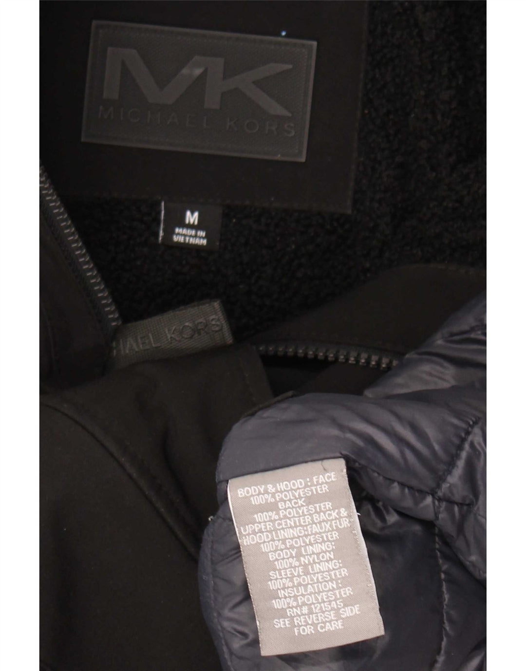 Michael Kors Herre Hooded Windbreaker Jacket UK 38 Medium Black Polyester