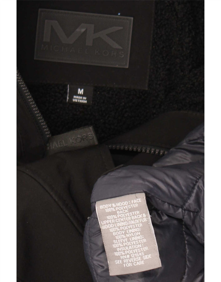 Michael Kors Herre Hooded Windbreaker Jacket UK 38 Medium Black Polyester