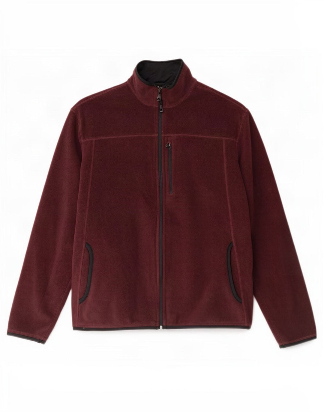 Marks & Spencer Fleecejakke til mænd UK 40 Large Burgundy Polyester