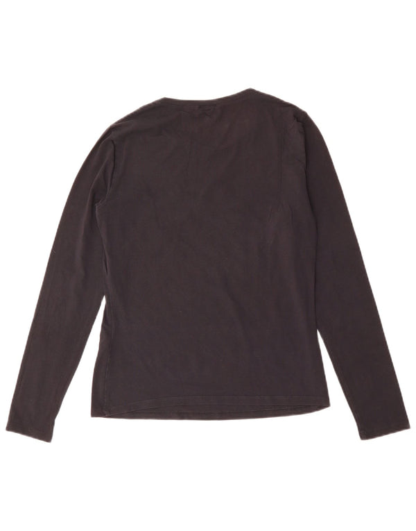 Armani Jeans Dame Grafisk Top Langærmet IT 44 Medium Sort Bomuld