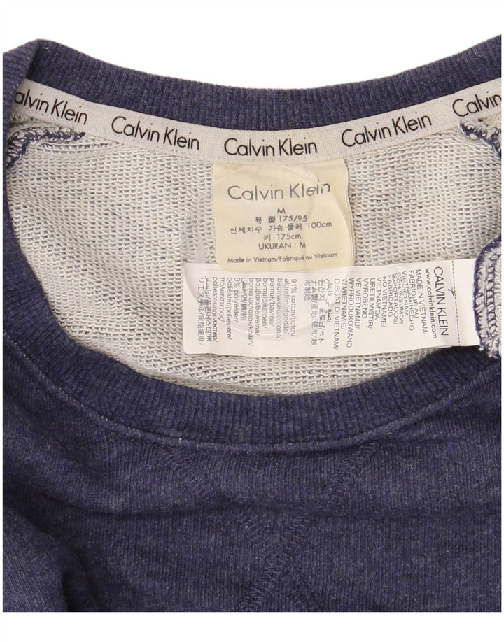 CALVIN KLEIN Herre grafisk sweatshirt Jumper Medium Navy Blue Colourblock