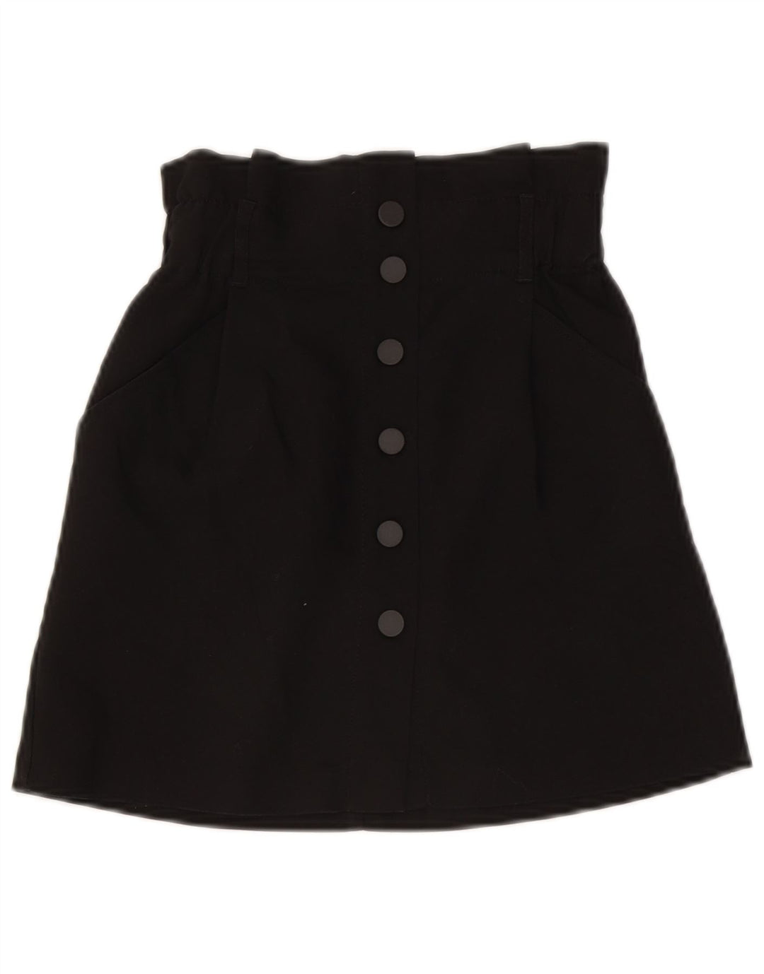 Zara Dame Højtalje Mininederdel XS W24 Sort Polyester