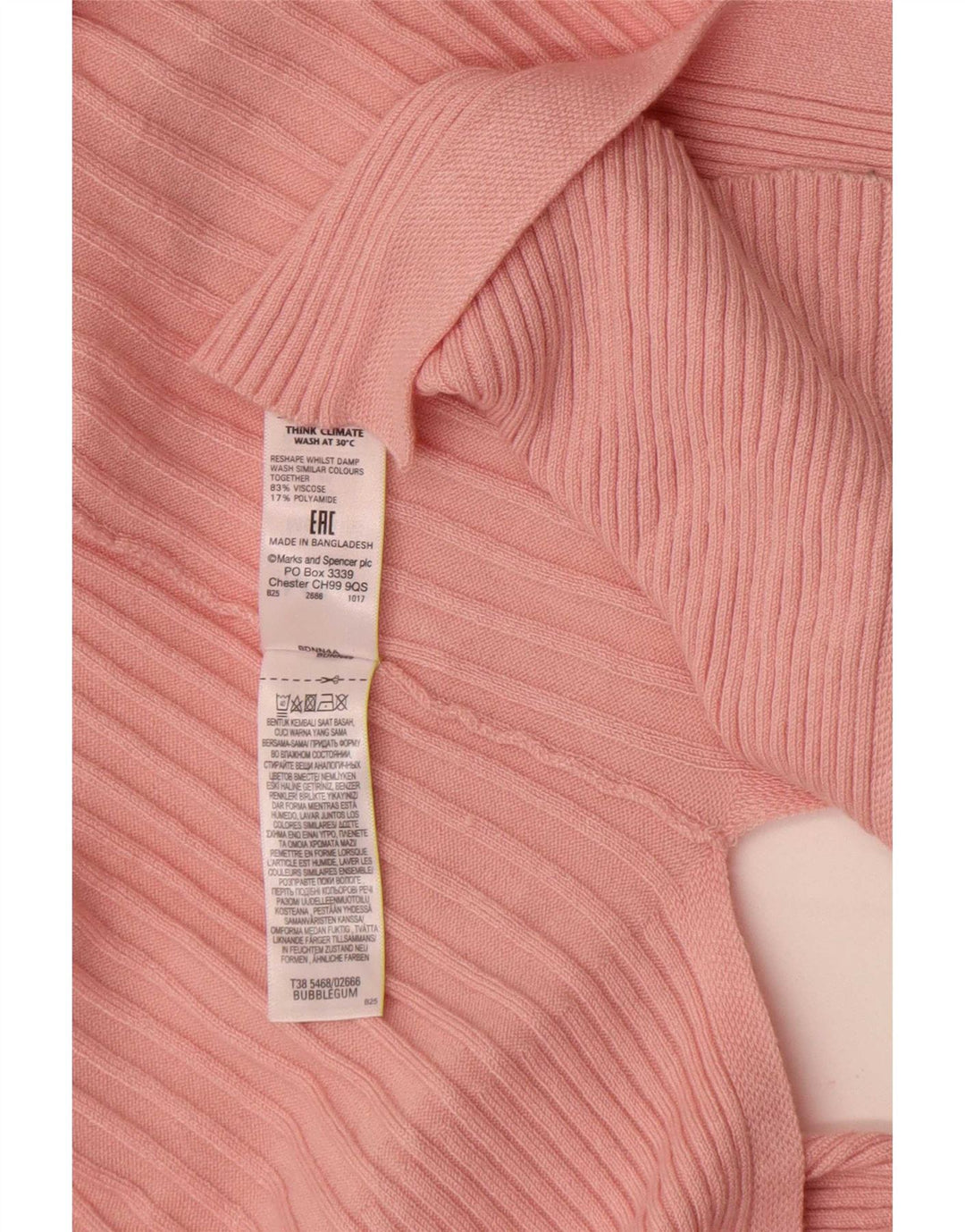 Marks & Spencer Dame Longline Åben Cardigan Sweater UK 14 Medium Pink