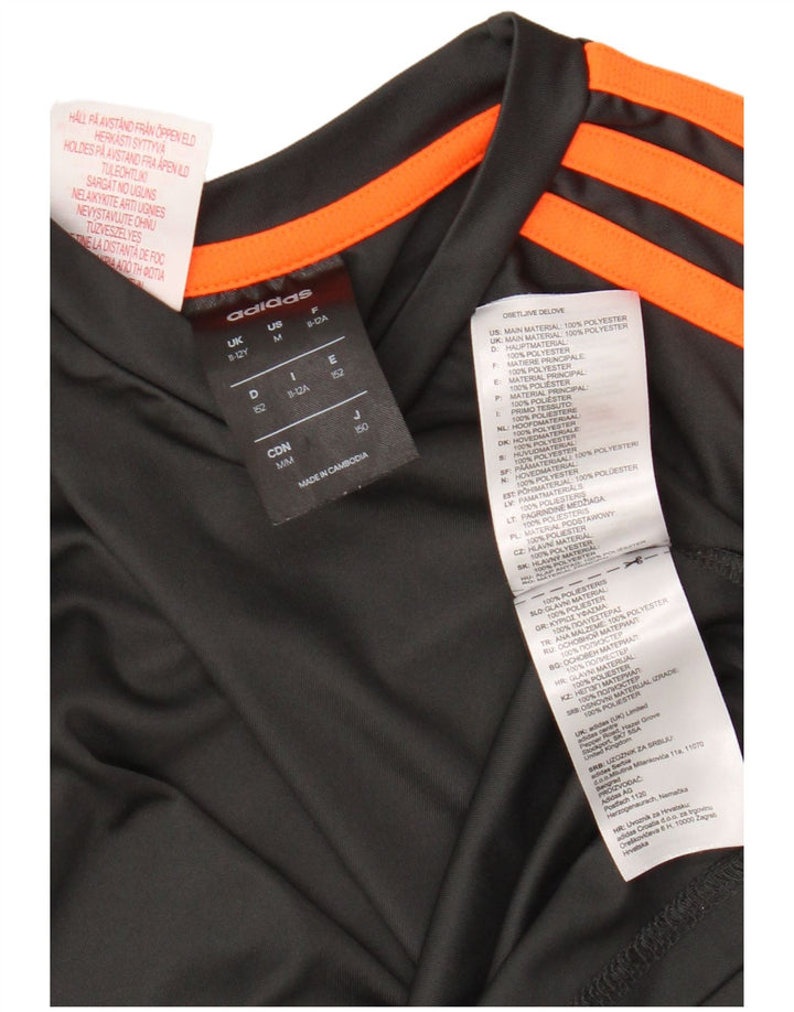 Adidas drenge Climalite grafisk t-shirt top 11-12 år grå polyester