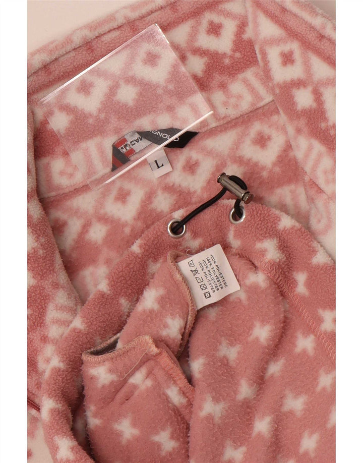 F.LLI Campagnolo Dame Fleecejakke UK 16 Stor Pink Geometrisk Polyester