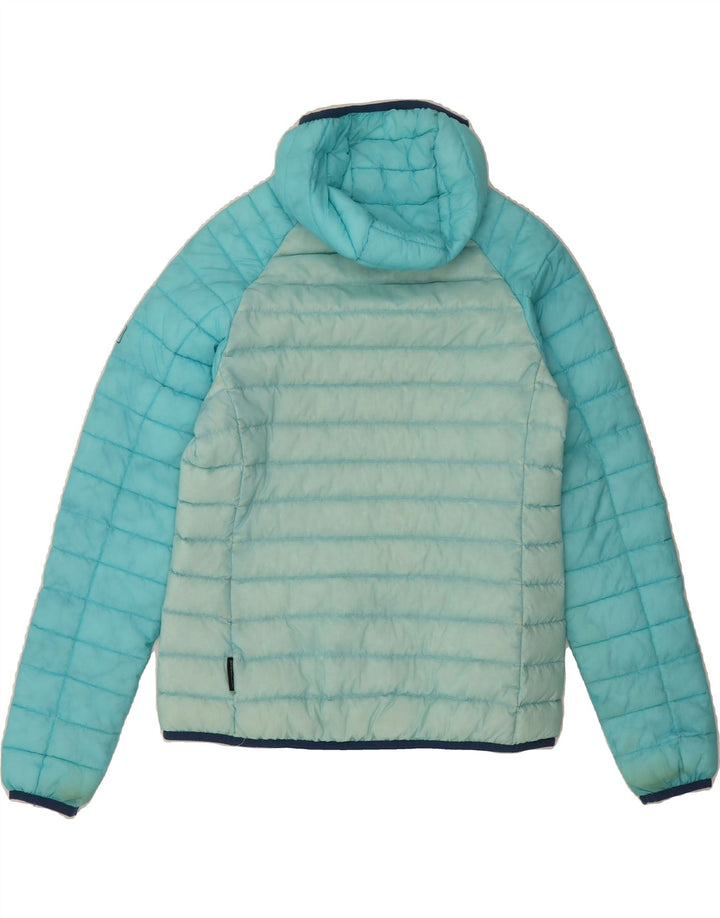 JACK WOLFSKIN Womens Padded Jacket UK 12 Medium Blue Colourblock Polyamide Vintage Jack Wolfskin and Second-Hand Jack Wolfskin from Messina Hembry 